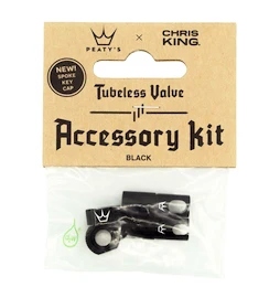 Supapă tubeless PEATY'S X chris king (mk2) black tubeless valves accessory kit (ptv2-accs-blk-12)