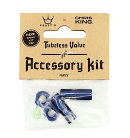 Supapă tubeless PEATY'S X chris king (mk2) navy tubeless valves accessory kit (ptv2-accs-nvy-12)