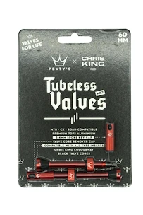 Supapă tubeless PEATY'S  X chris king (mk2) red tubeless valves 60mm (ptv2-60-red-12)