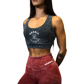 Sutien pentru femei Nebbia NEBBIA x OLYMPIA Washed Medium-Support Sports Bra GOLDEN AGE 778 black