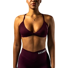 Sutien pentru femei Nebbia STRONG BEAUTY Medium-Support Sports Bra TWIST-KNOT 423 dark red