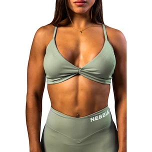 Sutien pentru femei Nebbia STRONG BEAUTY Medium-Support Sports Bra TWIST-KNOT 423 light green