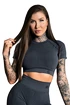 Top pentru femei Gym Glamour  Crop-Top s krátkým rukávem Dark Grey Ombre