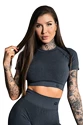 Top pentru femei Gym Glamour  Crop-Top s krátkým rukávem Dark Grey Ombre