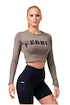 Top pentru femei Nebbia Hero Sporty Hero crop top long sleeve mocha XS