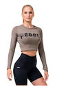 Top pentru femei Nebbia Hero Sporty Hero crop top long sleeve mocha XS
