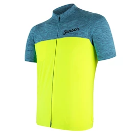 Tricou de ciclism pentru bărbați Sensor  Cyklo Motion Blue/Neon Yellow