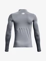 Tricou pentru băieți Under Armour  HG Armour Mock LS-GRY