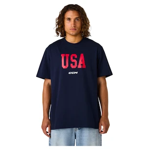 Tricou pentru bărbați CCM  Flag Tee Team USA Navy