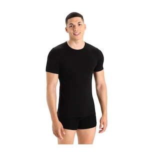 Tricou pentru bărbați Icebreaker Merino Anatomica 150 SS Crewe Black M