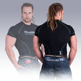 Tricou pentru bărbați MadMax MSW901 Black/Green