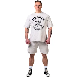 Tricou pentru bărbați Nebbia NEBBIA x OLYMPIA Washed Oversized T-Shirt GOLDEN AGE 790 light grey