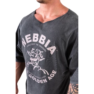 Tricou pentru bărbați Nebbia NEBBIA x OLYMPIA Washed Rag Top GOLDEN AGE 788 black