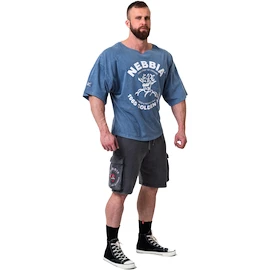 Tricou pentru bărbați Nebbia NEBBIA x OLYMPIA Washed Rag Top GOLDEN AGE 788 blue