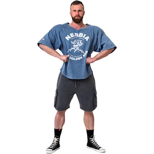 Tricou pentru bărbați Nebbia NEBBIA x OLYMPIA Washed Rag Top GOLDEN AGE 788 blue