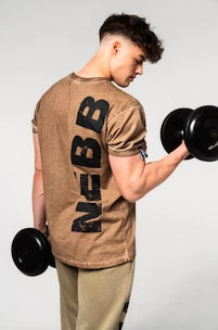 Tricou pentru bărbați Nebbia  Washed-off Cotton T-shirt MAX OUT 357 Light Brown