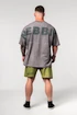 Tricou pentru bărbați Nebbia  Washed-off Oversized Heavyweight Cotton T-shirt NO SHORTCUTS 369 Light Grey