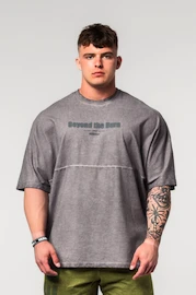 Tricou pentru bărbați Nebbia Washed-off Oversized Heavyweight Cotton T-shirt NO SHORTCUTS 369 Light Grey