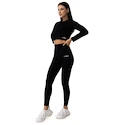 Tricou pentru femei GymBeam  FLO Ribbed CropTop Black