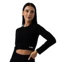 Tricou pentru femei GymBeam  FLO Ribbed CropTop Black