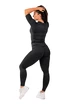 Tricou pentru femei Nebbia  Python SnakeSkin Mid Sleeve T-shirt 416 black