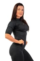 Tricou pentru femei Nebbia  Python SnakeSkin Mid Sleeve T-shirt 416 black