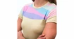 Tricou pentru femei Sensor  Coolmax Impress Sand/Stripes